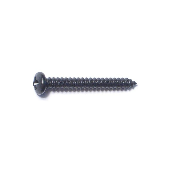 Midwest Fastener Sheet Metal Screw, #4 x 1 in, Black Steel Pan Head Phillips Drive, 30 PK 79506 - main